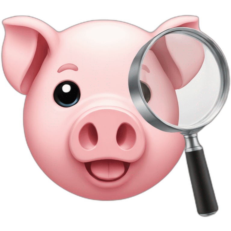 pig magnifying glass  emoji