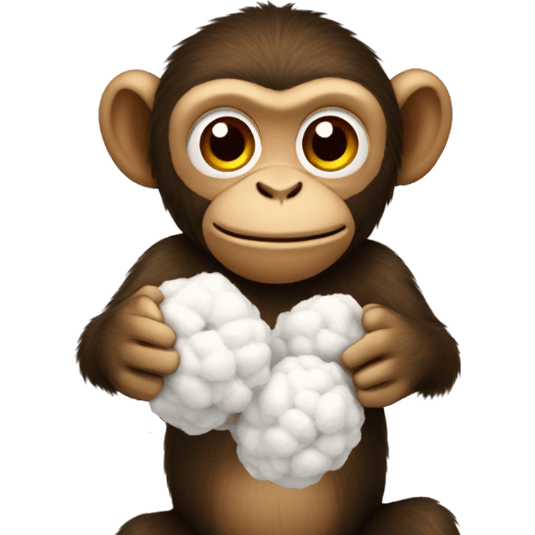 Monkey holding cotton emoji