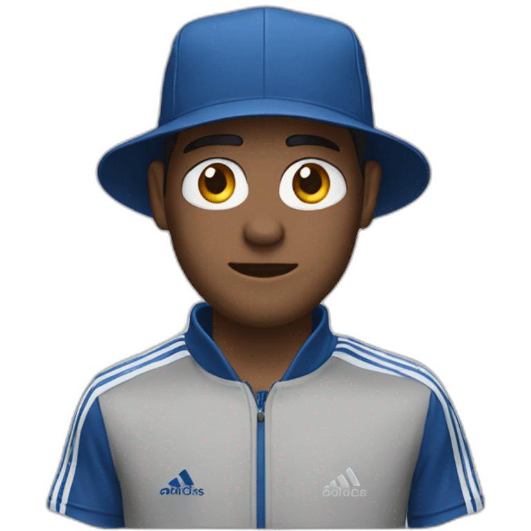 man with mustange in Adidas hat emoji