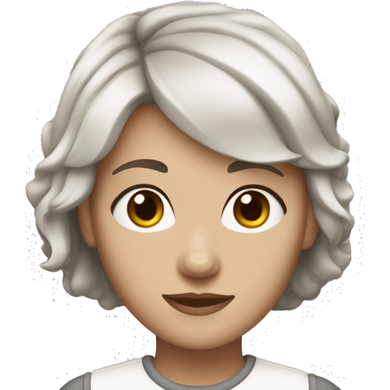 white girl, black,white and short hair, 40 age emoji