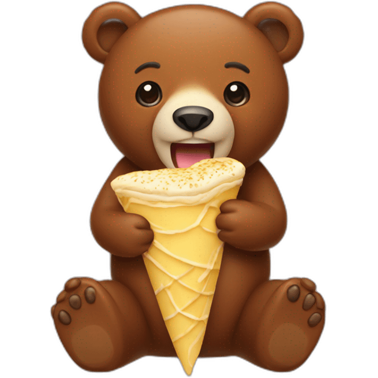 brown bear eating a crepe emoji