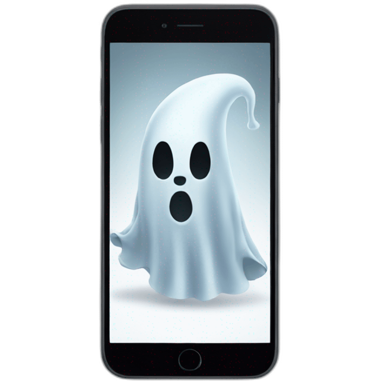 ghost with phone emoji