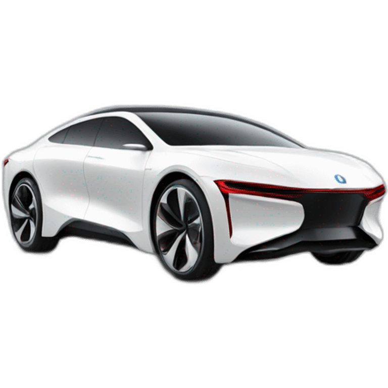 future sedan car of 2030 without logo in red emoji