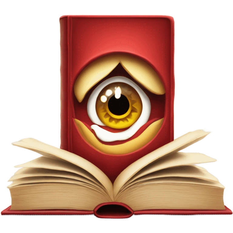 red magical book eye symbol in middle emoji