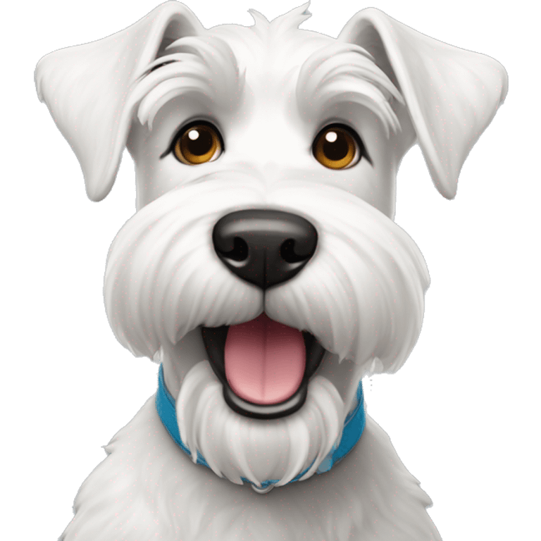 Happy white schnauzer dog emoji