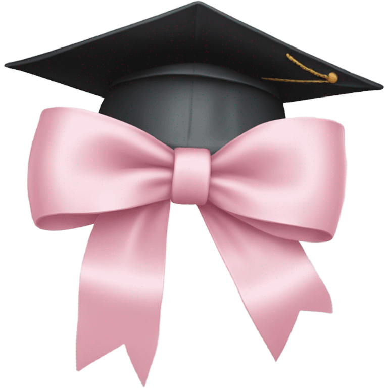 College degree hat with a light pink bow emoji