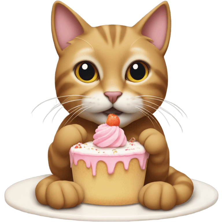 Cat eating cake  emoji