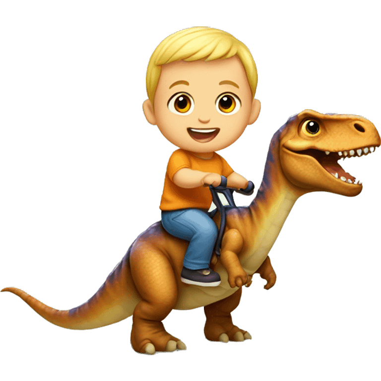 Baby riding dinosaur emoji