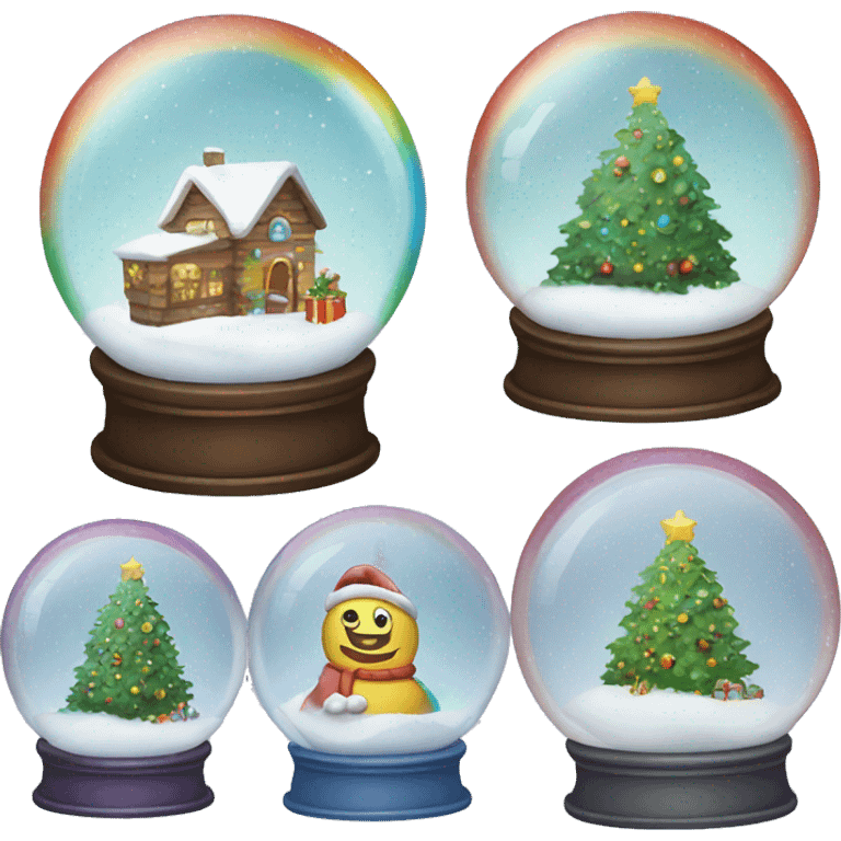 Snowglobe rainbow Christmas  emoji