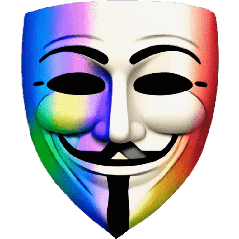 guy fawkes mask containing a colorful st basils cathedral emoji