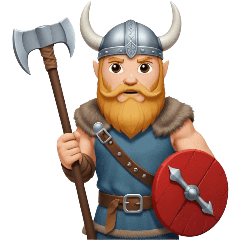 realistic Danish Viking with an ax in his hands emoji