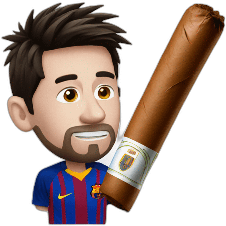 messi with a cigar emoji