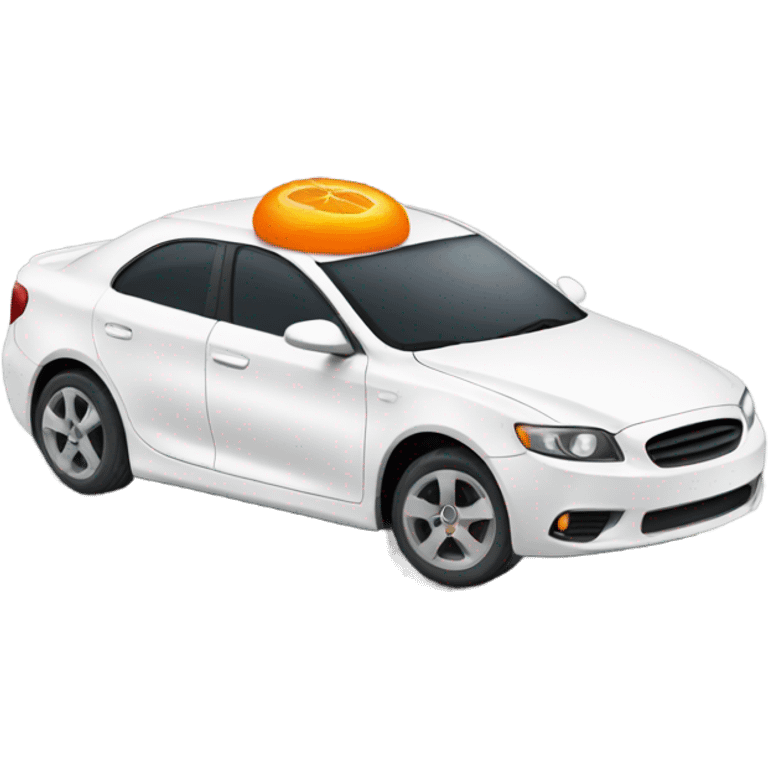 White car with a tiny bit of orange on his body  emoji