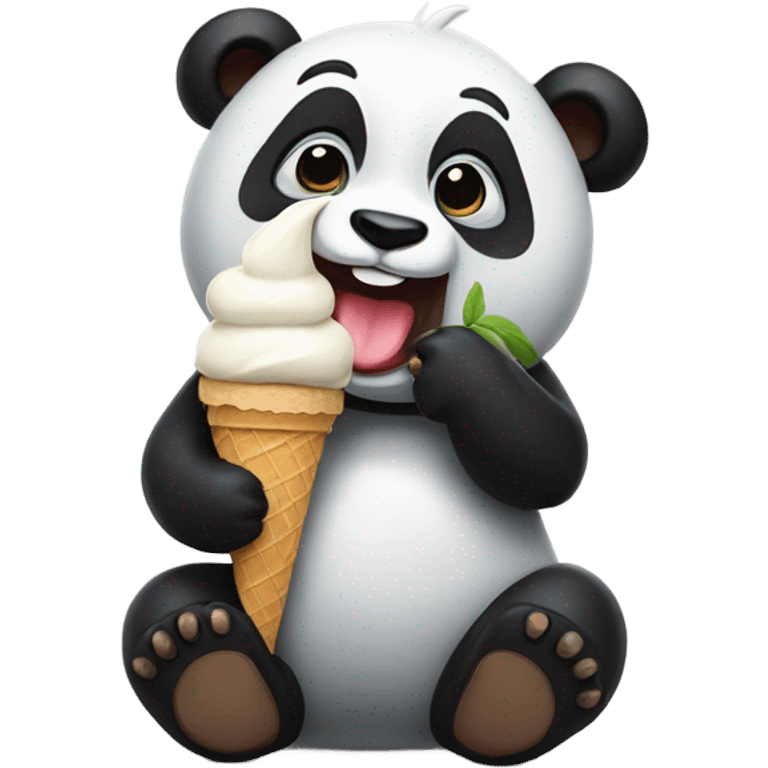 Panda eating ice cream emoji