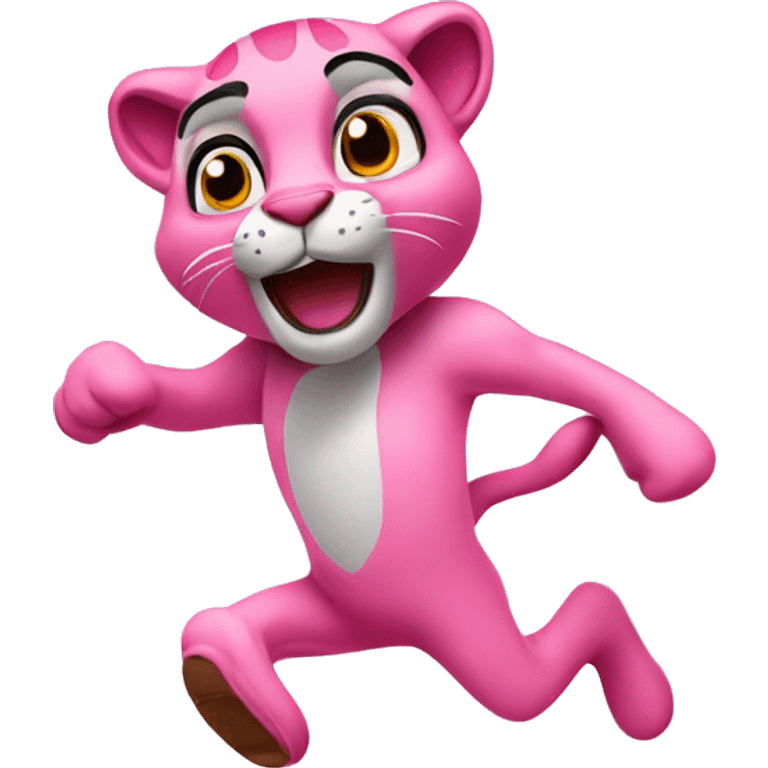 cute Pink panther jump emoji