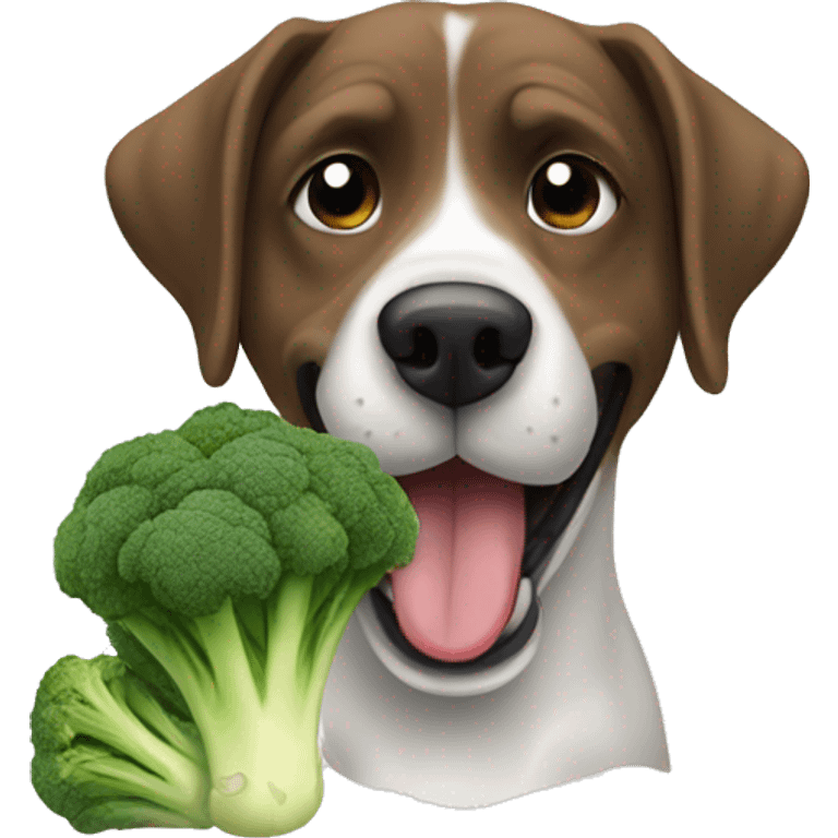 dogs eating brocoli emoji