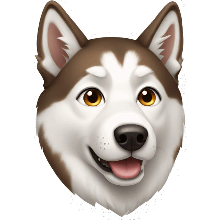 White and brown husky emoji