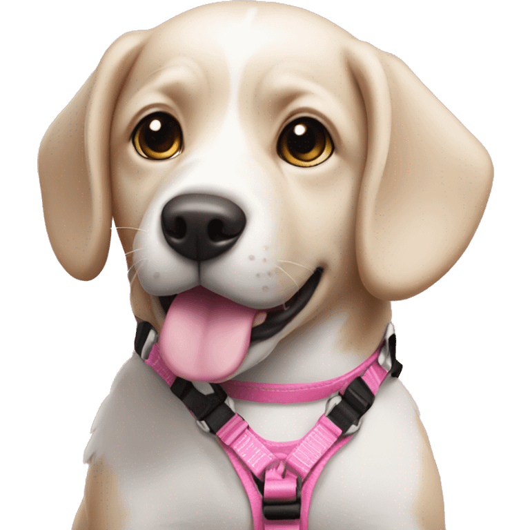 Dog with pink harness emoji