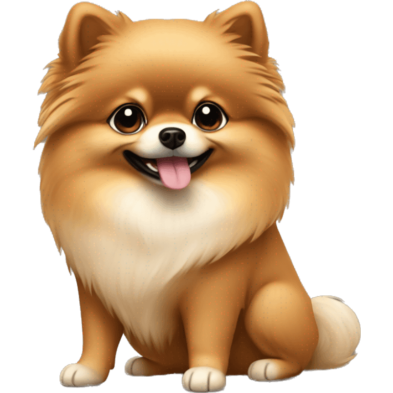 Pomeranian in cappuccino color emoji