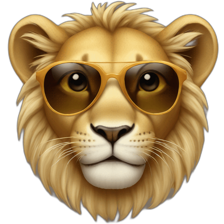 Baby lion wearing sunglasses emoji