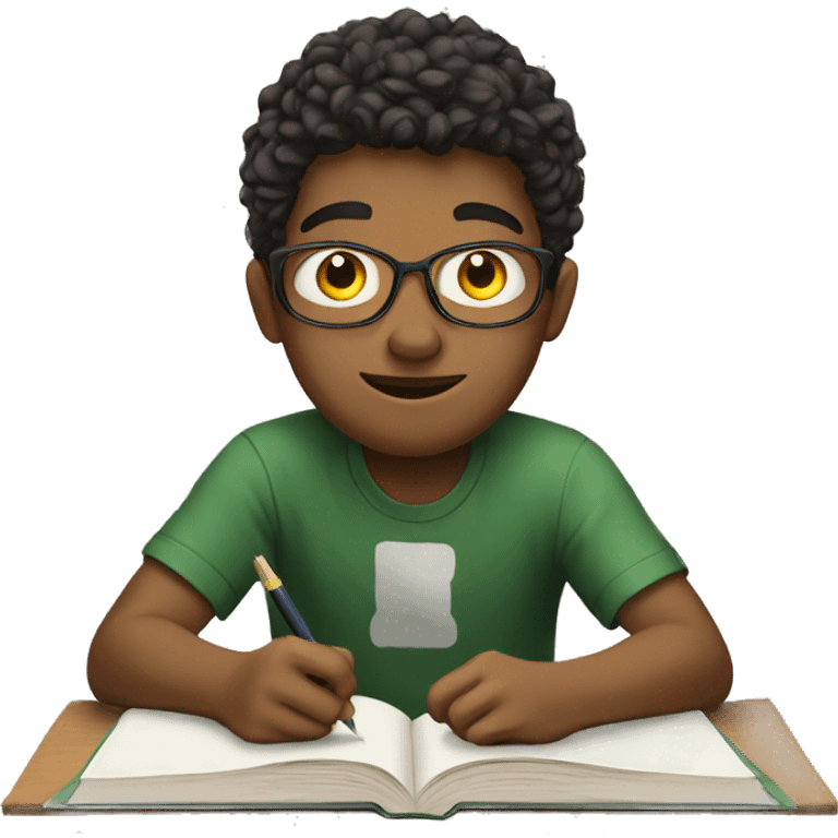 teen boy studying emoji