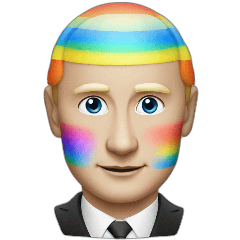 Putin with rainbow make-up emoji