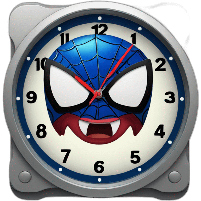 Funny spiderman clock emoji