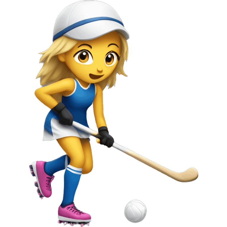 girl playing field hockey emoji