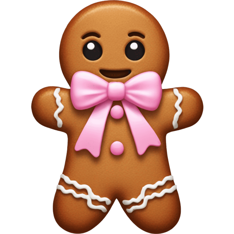 Gingerbread with baby pink bow emoji