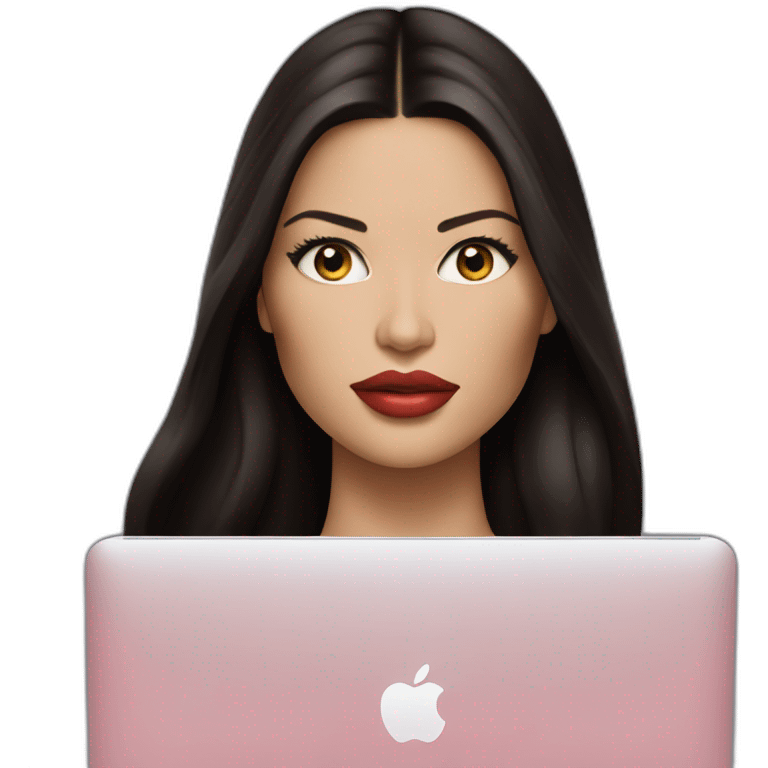 adriana-lima-with-a-macbook emoji