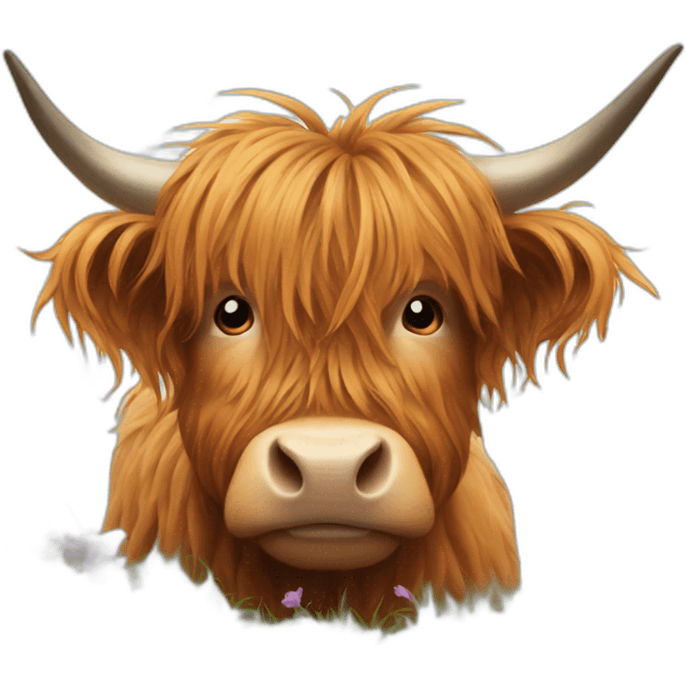 Highland cow with trefle emoji