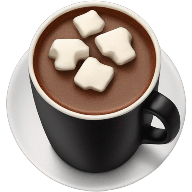 Hot chocolate in black cup emoji