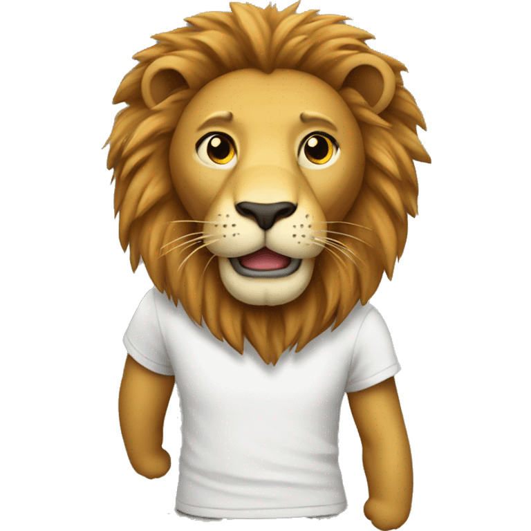 lion wearing a t-shirt emoji