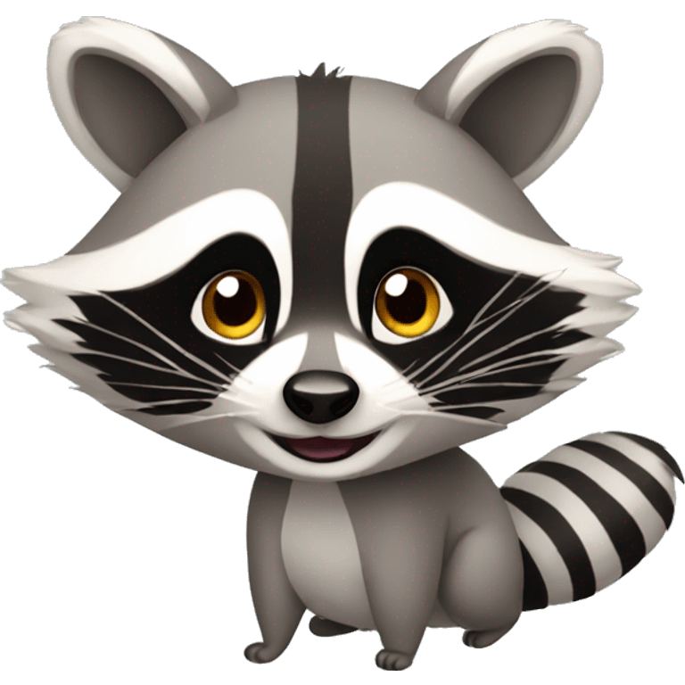 Playful raccoon emoji