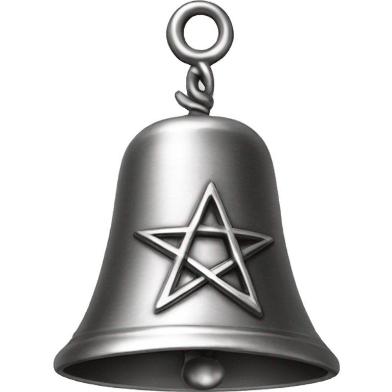 Silver hand bell with a pentagram on it   emoji