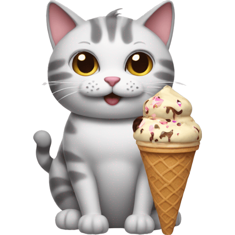 Cat holding ice cream  emoji