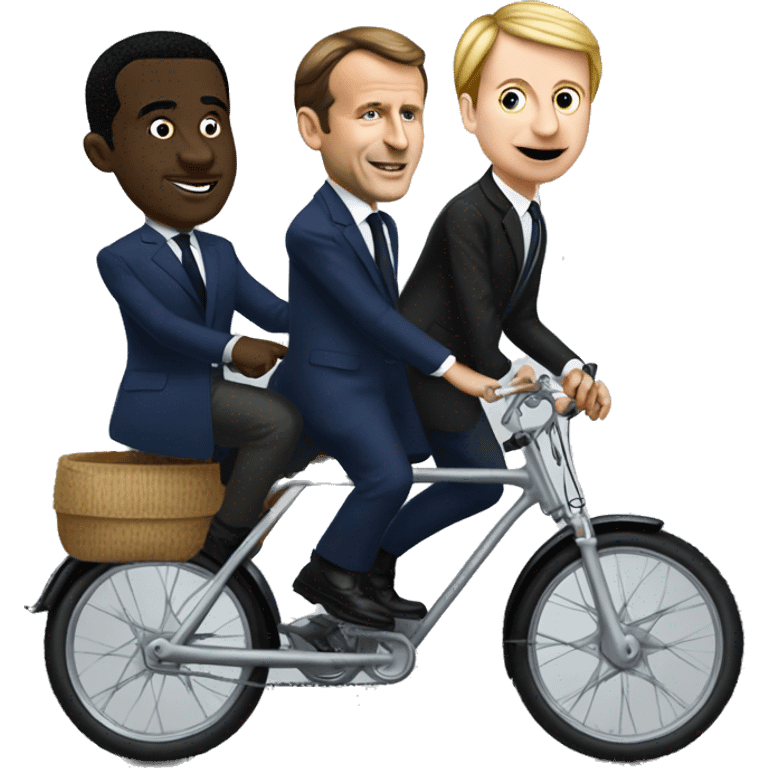 Faure Gnassingbe and Macron  on bike emoji