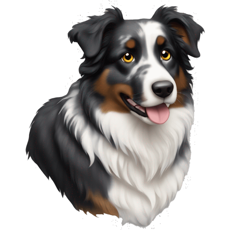 Black Australian Shepherd with grey merle pattern  emoji