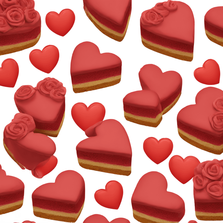 Red heart shaped cake  emoji