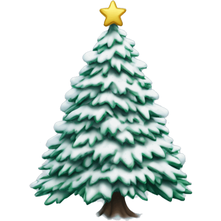 Snow covered Christmas tree emoji