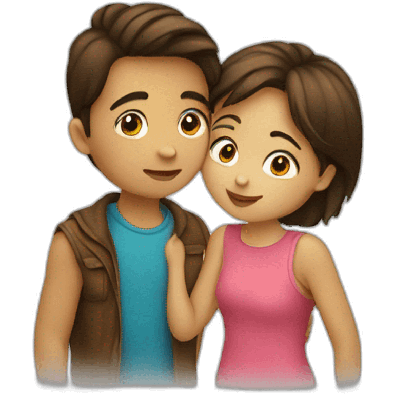 Girl kissing a boy emoji