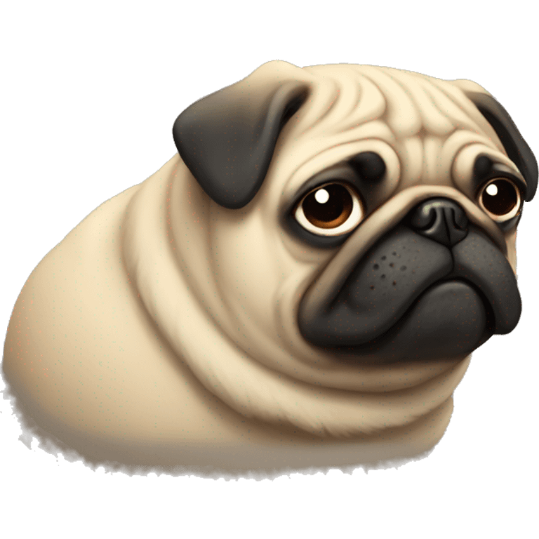 Sad pug crying about Trump emoji