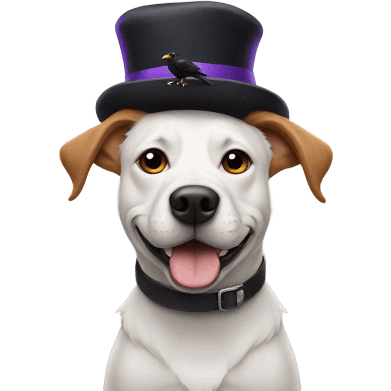 Dog with ravens hat emoji