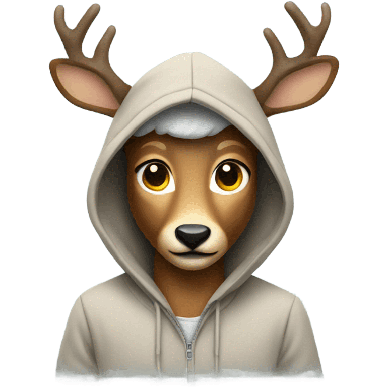 Deer with hoodie emoji