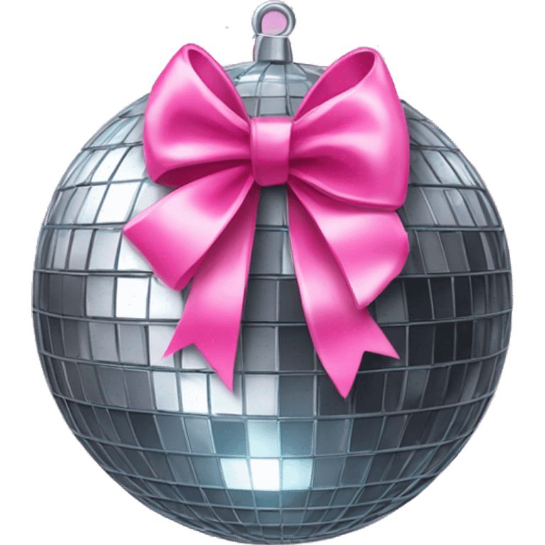 Disco ball with a pink bow emoji