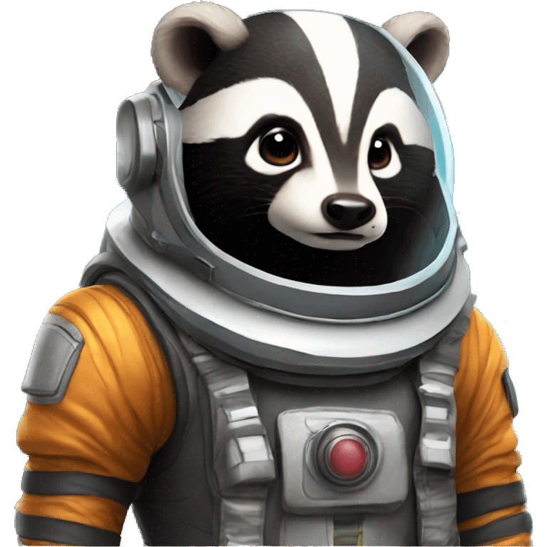 angry badger in space suit full body emoji