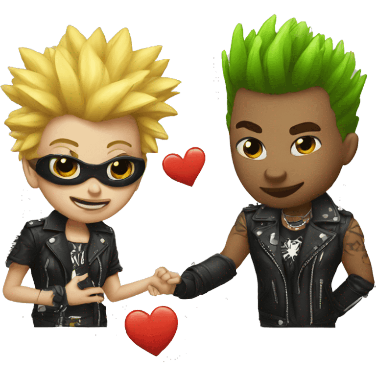 heart whait and punk emoji