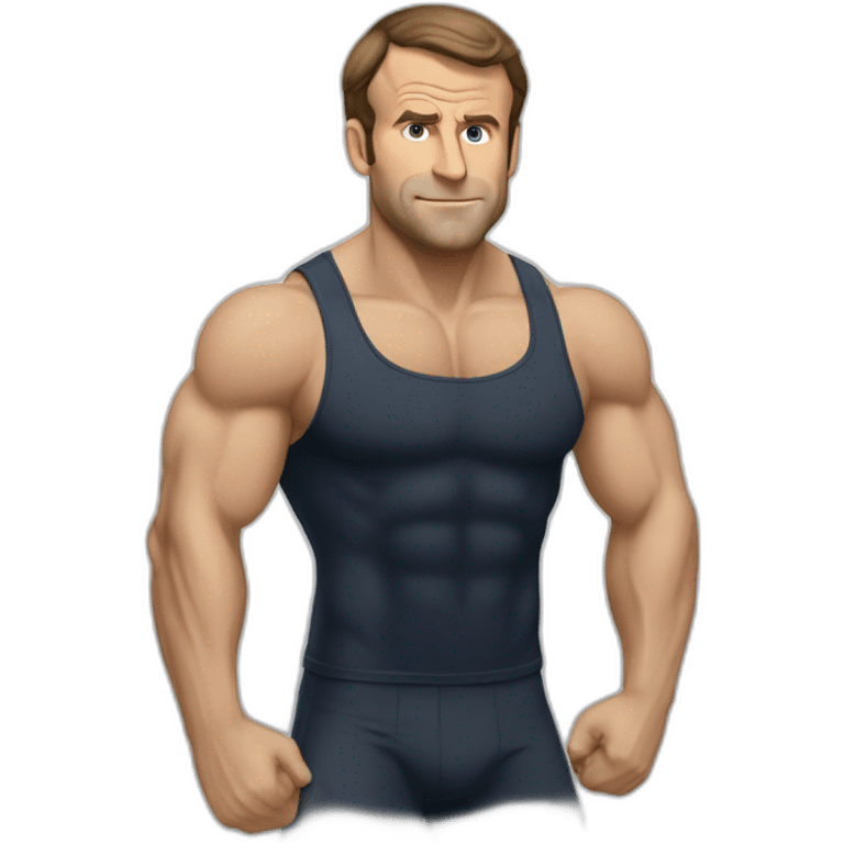 Macron qui fait de la muscu emoji