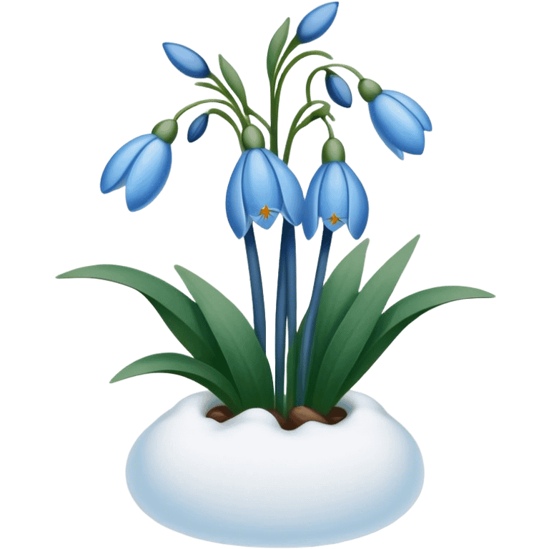 blue snowdrops emoji