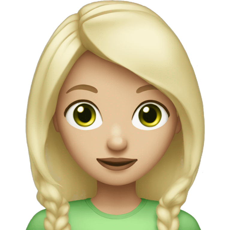 Girl with light blonde hair and green eyes  emoji